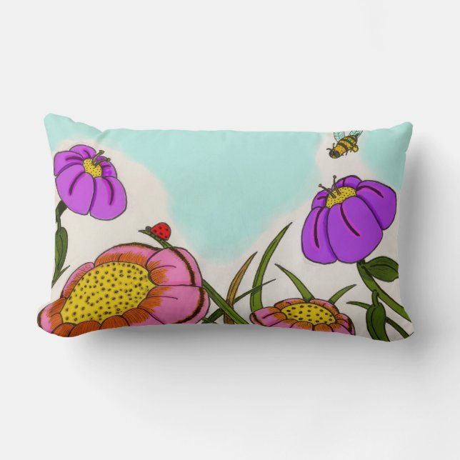 Cojín Lumbar Flor Meadow Lumbar Pillow (Anverso)