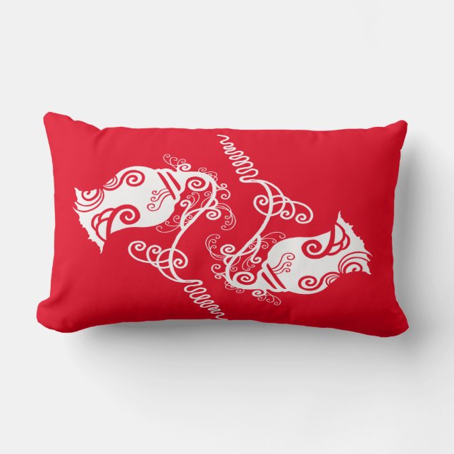 Cojín Lumbar Flor negra tatuada (Anverso)