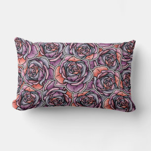 Cojín Lumbar Flor Rosa de color
