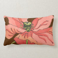 Flor rosa grande con fondo rojo profundo