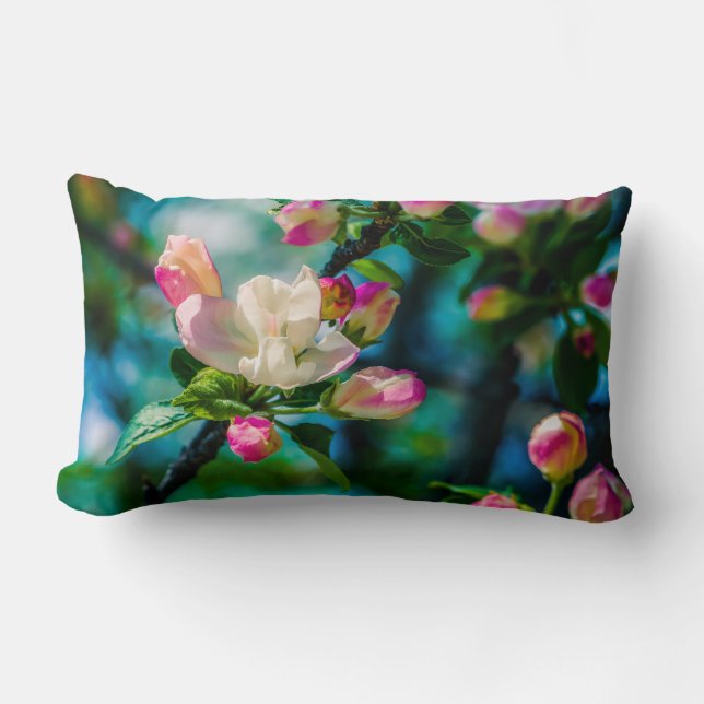 Cojín Lumbar Flor y brotes de arvejas (Anverso)