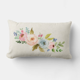 Cojín Lumbar Floral acuarela