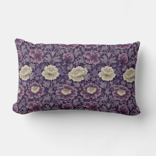 Cojín Lumbar Floral al estilo de William Morris morado