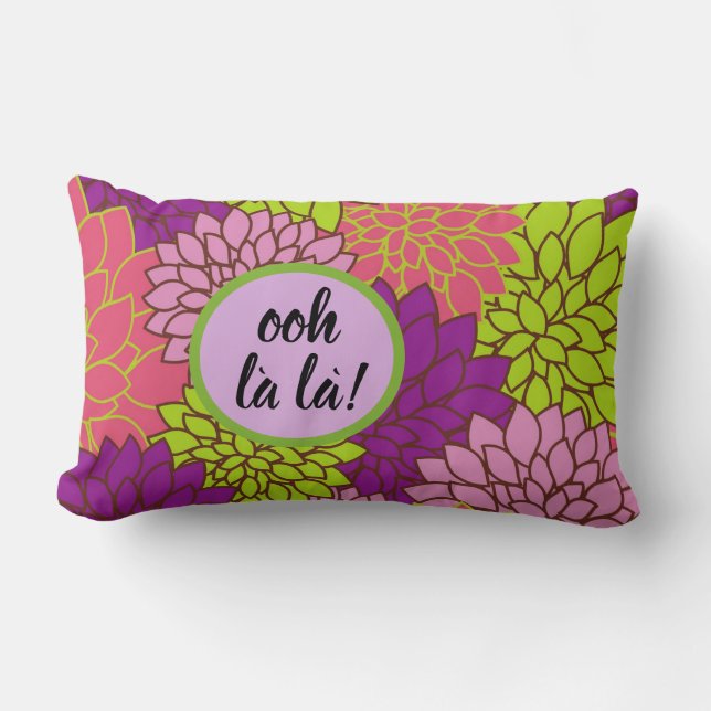 Cojín Lumbar Floral audaz Ooh la Lumbar Pillow Ppl Verde (Anverso)
