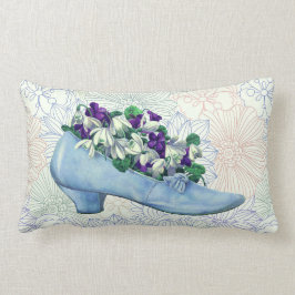 Cojín Lumbar Floral azul victoriano