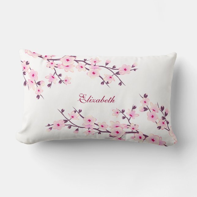 Cojín Lumbar Floral Cherry Blossom (Sakura) Lumbar Pillow (Anverso)