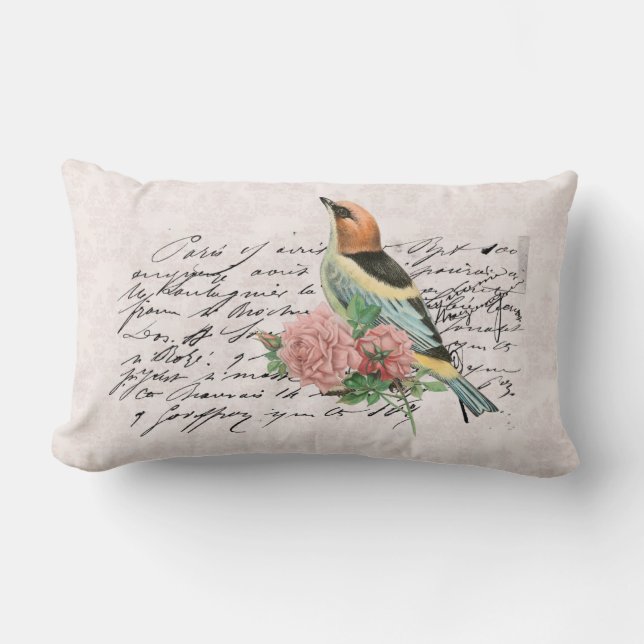 Cojín Lumbar Floral de campo francés vintage (Anverso)