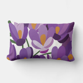 Cojín Lumbar Floral de Crocus Púrpura