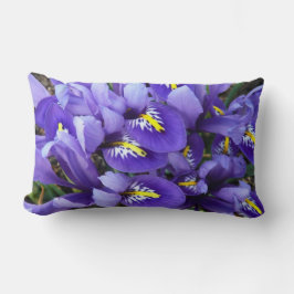 Cojín Lumbar Floral de primavera de irlandeses azules en miniat