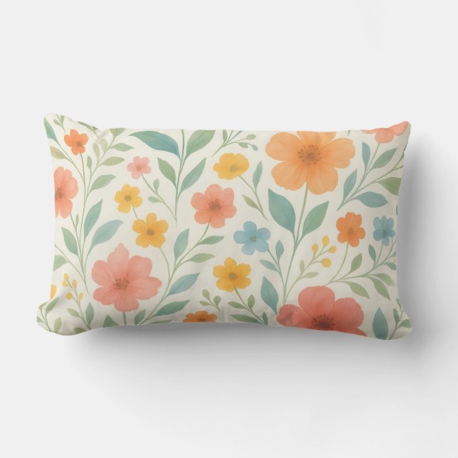 Cojín Lumbar Floral Elegance Pillow – Lovely Floral (Anverso)