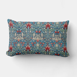 Cojín Lumbar Floral pattern on green leaves blue background