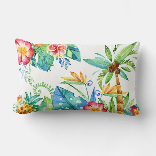 Cojín Lumbar Floral tropical (Anverso)