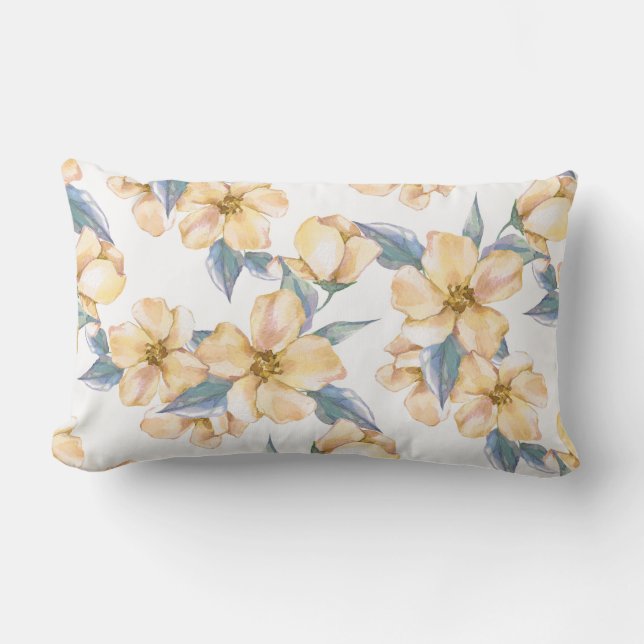 Cojín Lumbar Flores amarillas. Jardín acuático 2 (Anverso)