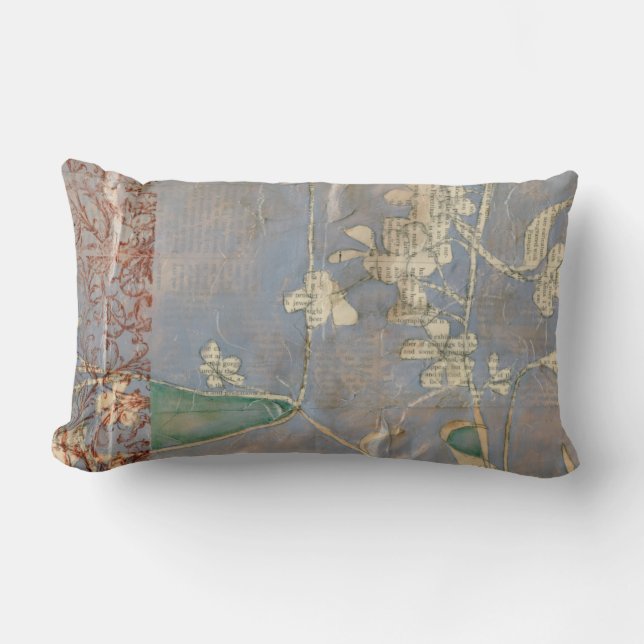 Cojín Lumbar Flores blancas en el fondo de la prensa (Anverso)