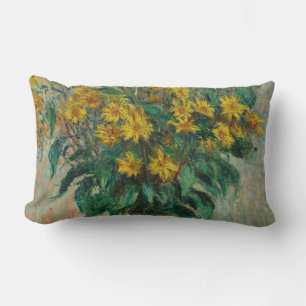 Cojín Lumbar Flores de alcachofa de Jerusalén - Claude Monet