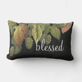 Cojín Lumbar Flores de cosecha modernas en negro