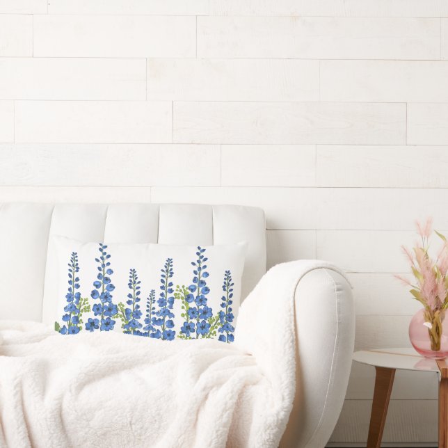 Cojín Lumbar Flores de delfino azul de julio (Sofá)