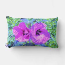Cojín Lumbar Flores de Hibiscus púrpura ultravioleta
