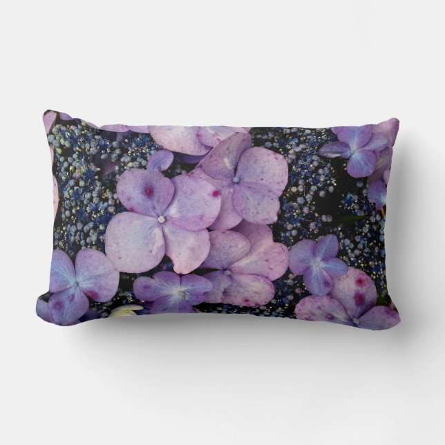 Cojín Lumbar Flores de hidrangea púrpura-PILAS DE LUMBAR (Anverso)