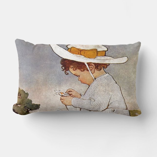 Cojín Lumbar Flores de las mareas antiguas para picar niños (Anverso)