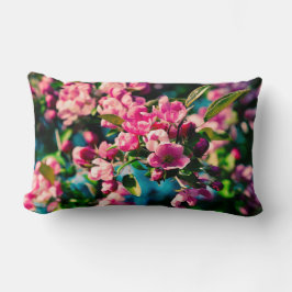 Cojín Lumbar Flores de manzana de cangrejo rosa