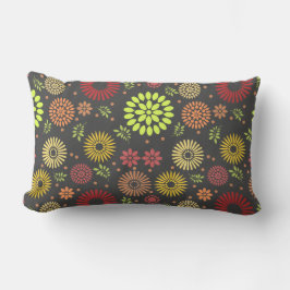 Cojín Lumbar Flores de otoño coloridas en tonos cálidos