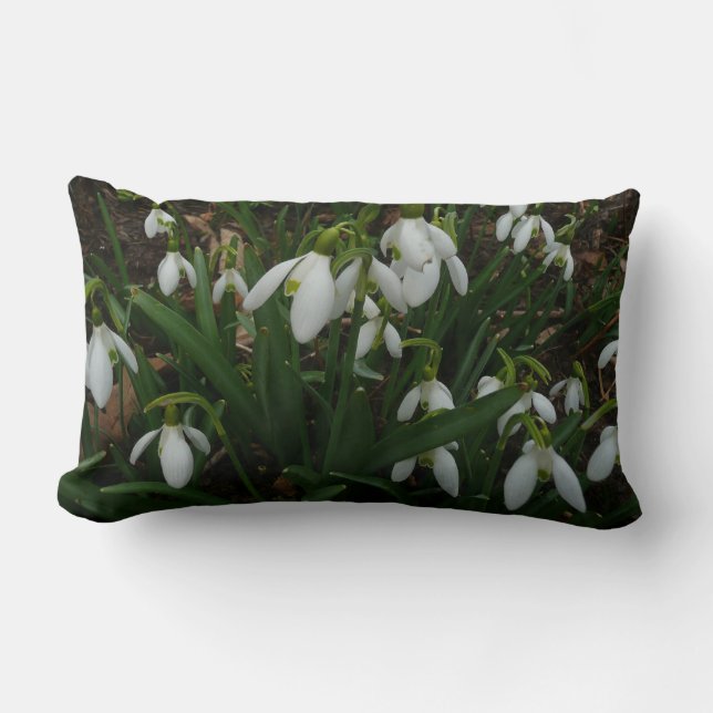 Cojín Lumbar Flores de Primavera Blanca (Galanthus) (Anverso)