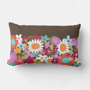 Cojín Lumbar Flores de primavera coloridas y caprichosas Pillow