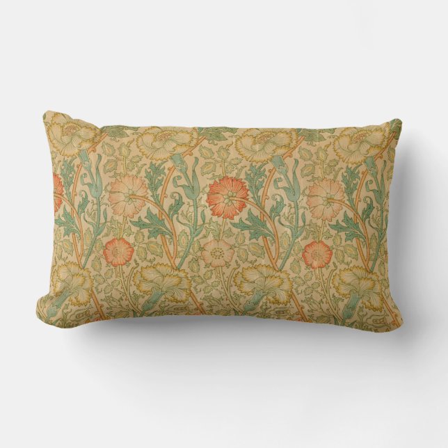 Cojín Lumbar Flores doradas decorativas (Anverso)