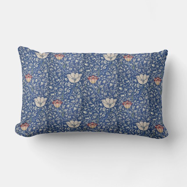 Cojín Lumbar Flores florales de época William Morris Medway (Anverso)