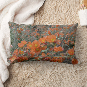 Cojín Lumbar Flores Globales De Desierto naranja En Bloom