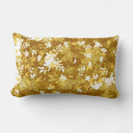 Cojín Lumbar Flores Marigold Amarilla De Mostaza Moderna Y Eleg