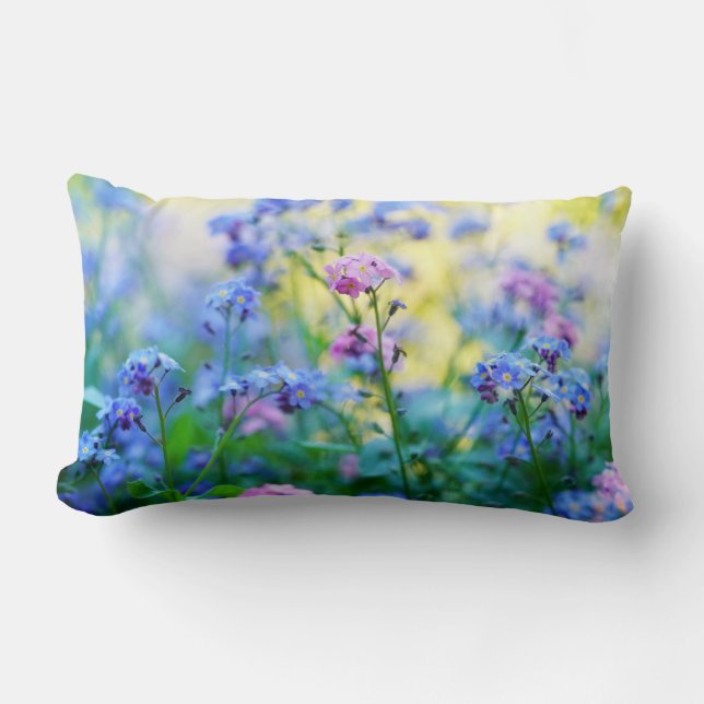 Cojín Lumbar Flores nomeolvides (Anverso)