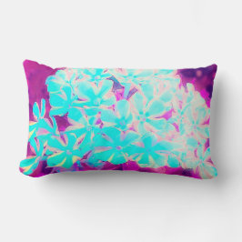 Cojín Lumbar Flores Phlox de hierbabuena con hierbabuena azul d