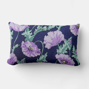 Cojín Lumbar Flores púrpura Patrón Pilares lumbares