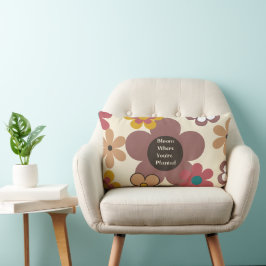 Cojín Lumbar Flores retro "florecen donde te plantan"