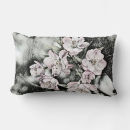 Cojín Lumbar Flores rosas antiguas en una rama