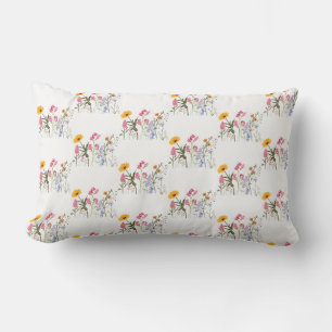 Cojín Lumbar Flores silvestres , Flora pastelera botánica vinta