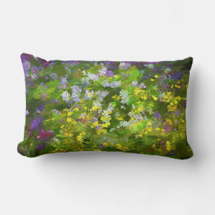 Cojín Lumbar Flores silvestres Impasto Pintura - Arte de flores