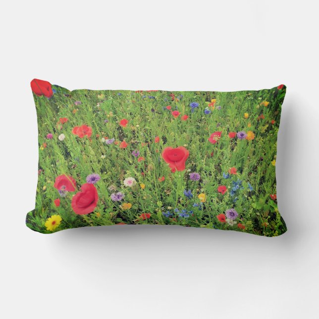 Cojín Lumbar Flores silvestres mezclan Lumbar Pillow (Anverso)