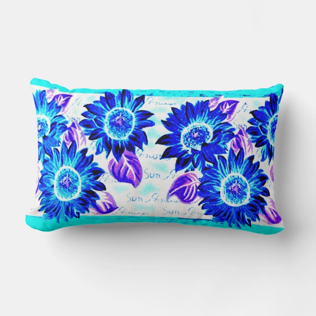 Cojín Lumbar Flores solares grises (Anverso)