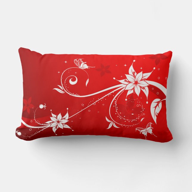 Cojín Lumbar Flores y mariposas (Anverso)