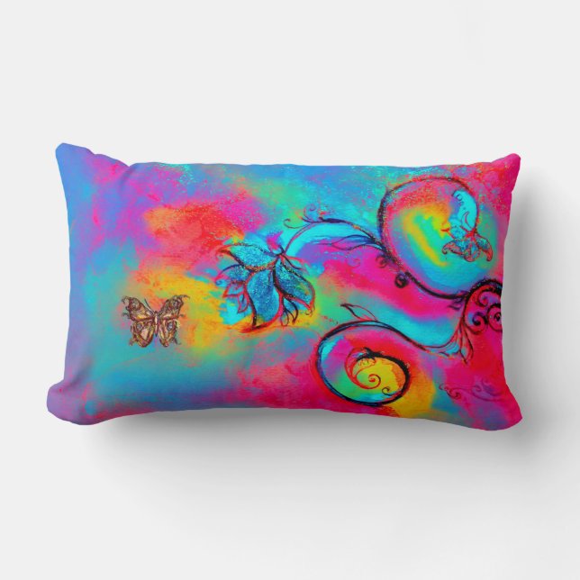 COJÍN LUMBAR FLORES Y MARIPOSAS SIMILARES (Anverso)