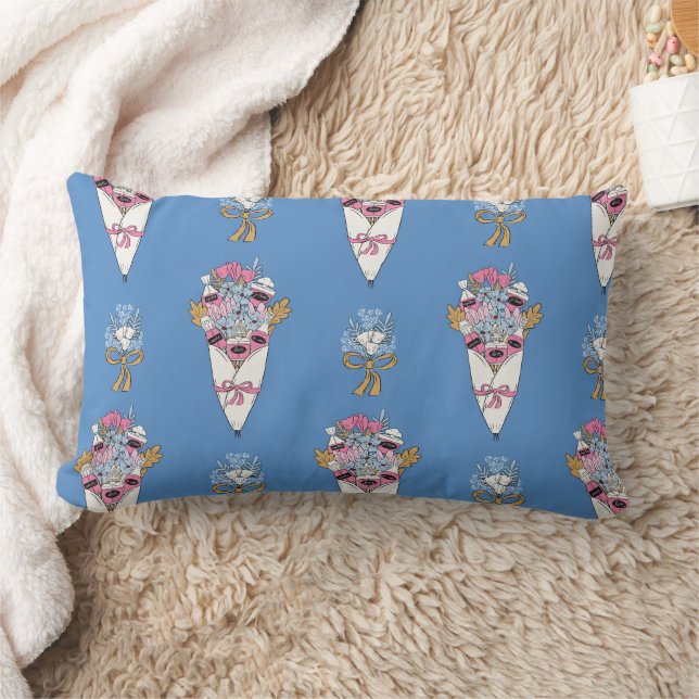 Cojín Lumbar Flower & Perfume Bouquet Bundle on blue (Manta)
