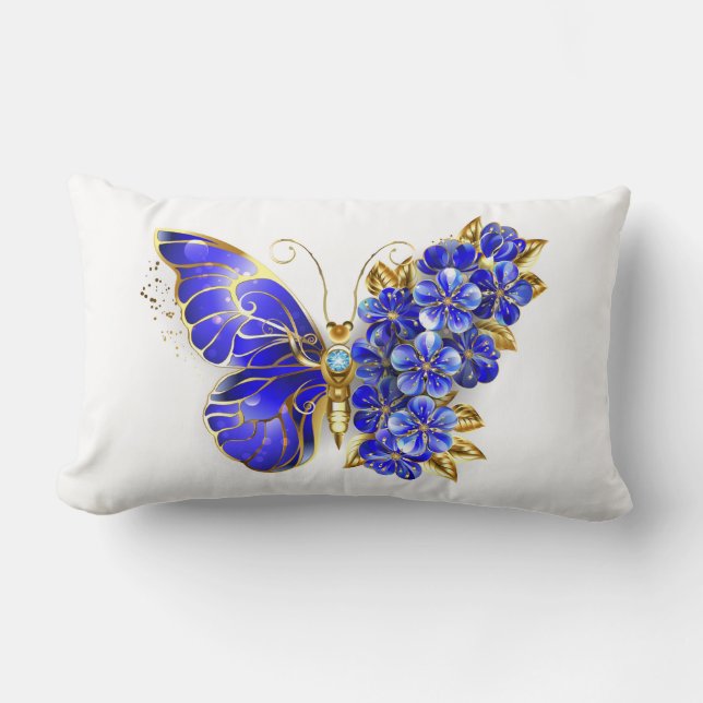 Cojín Lumbar Flower Sapphire Butterfly (Anverso)