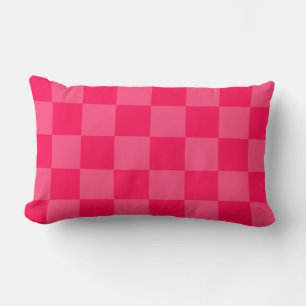 Cojín Lumbar Fondo a cuadros rosa