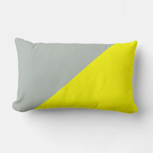 Cojín Lumbar Fondo de color sólido amarillo y gris azulado