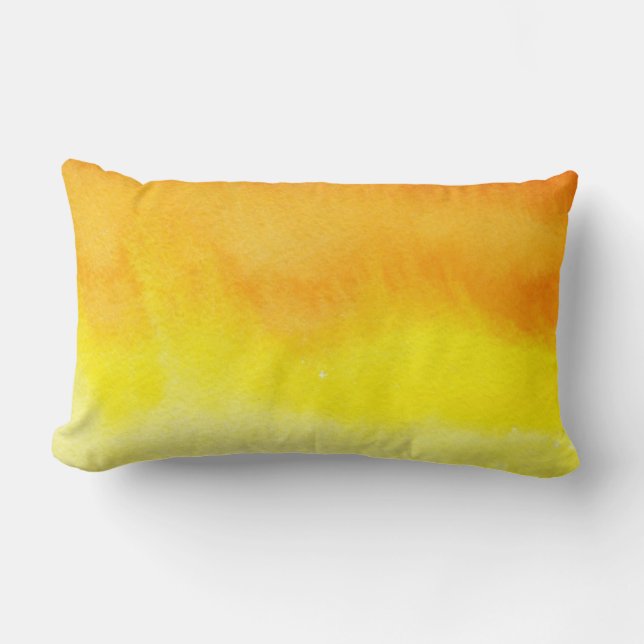 Cojín Lumbar Fondo pintado a mano 2 de la acuarela abstracta (Anverso)