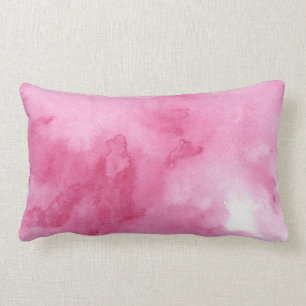 Cojín Lumbar fondo rosado de la acuarela para su