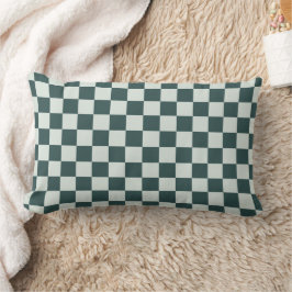 Cojín Lumbar Forest green moss checkerboard pattern